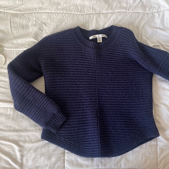 max studio blue ribbed thick cropped sweater - Picture 5 of 5